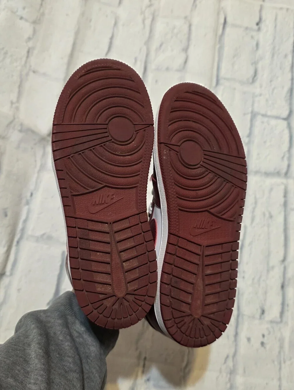 Nike High Top Sneakers in White and Maroon